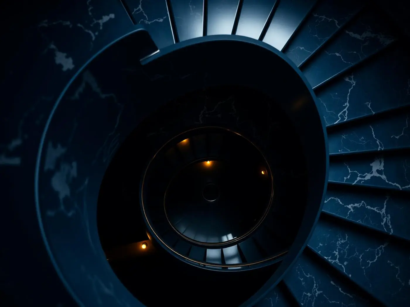 Marble spiral staircase, symbolising compounding depth